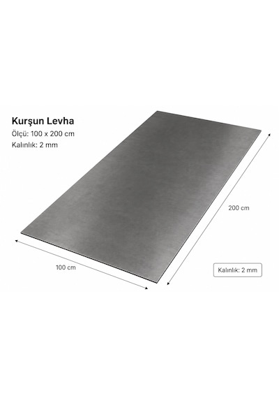 Kurşun Levha 100x200 Cm 2 Mm Kalınlık Kurşun Plaka 100x200x2mm