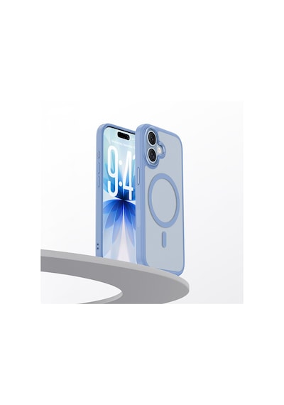Apple Uyumlu iPhone 17  Kılıf M-safe Şarj Özellikli Benks Mist Magnetik Kapak Açık Mavi Açik Mavi