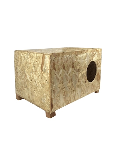 Reyo Büyük Boy Kedi Evi Sokak Hayvanları İçin Kedi Yuvası Ahşap Kedi Kulübesi Yağmura ve Soğuğa Dayanıklı OSB 60 x 40 x 30 CM CAT24