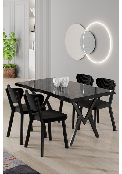 Canisa Akort Serisi Mdf Sabit 80x130 Siyah Mermer Desen Mutfak Masası Takımı 4 Siyah Sandalye Masa Siyah Mermer Siyah Sandalye Canisa Akort Serisi Mdf Sabit 80x130 Siyah Mermer Desen Mutfak Masası Takımı 4 Siyah Sandalye Masa Siyah Mermer Siyah Sandalye