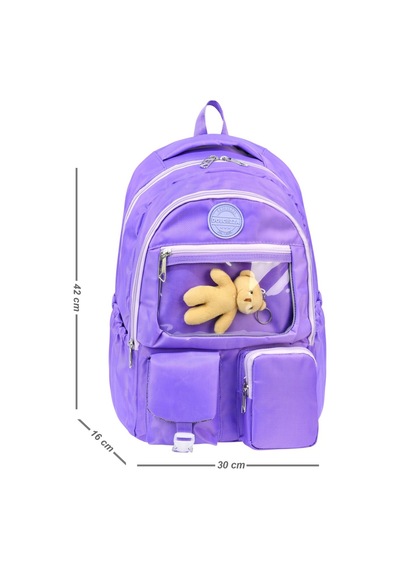 Miço Kids Çok Gözlü Okul Sırt Çantası Kız Mor