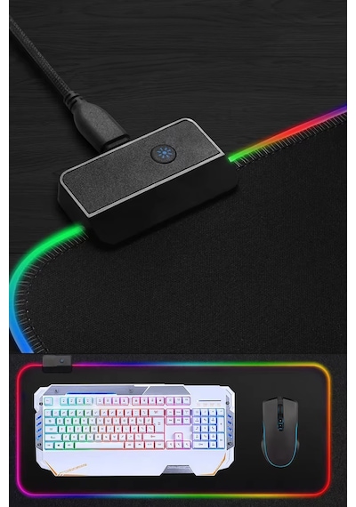 Thentech 80x30cm Rgb Ledli Mousepad Xl Boy Açılır Kapanır Işıklı Profesyonel Kullanıma Uygun Rgb Led Mousepad