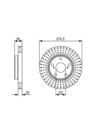 Toyota Auris E18 12-19 1.6 2012-2019 Bosch Ön Disk 277mm 2 Adet