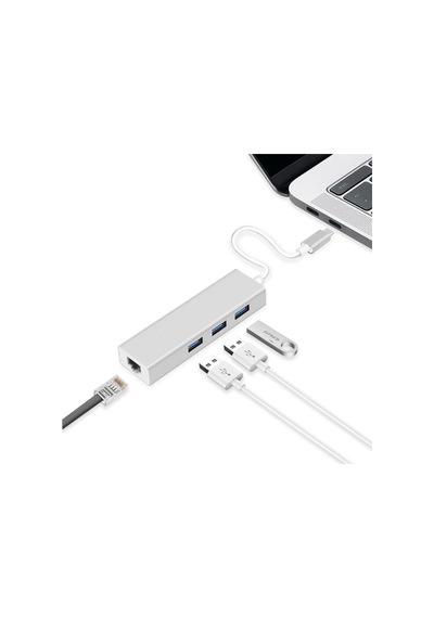 Codegen Type C Usb 3.1 – 3Port Usb 3.0 Rj45 Gigabit Ethernet Çok