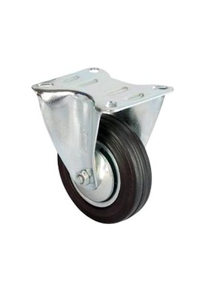 Servis Tekeri - Tablalı Siyah Sabit - Çap 80 Mm