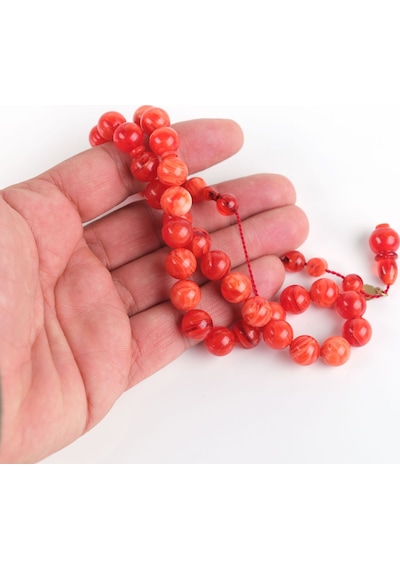 Katalin Küre Kesim 10mm Tesbih - Kırmızı