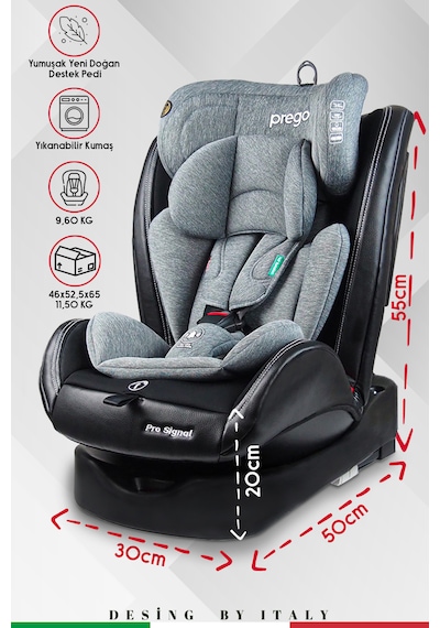Prego Profix Pro Signal 360  Derece Dönebilen Isofixli 0-36 KG Oto Koltuğu