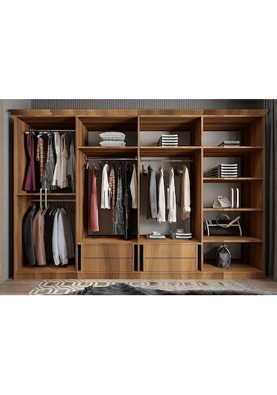 Sementa Membran 8 Kapaklı Gardırop Montaj Dahil Ceviz-byz 320 Cm