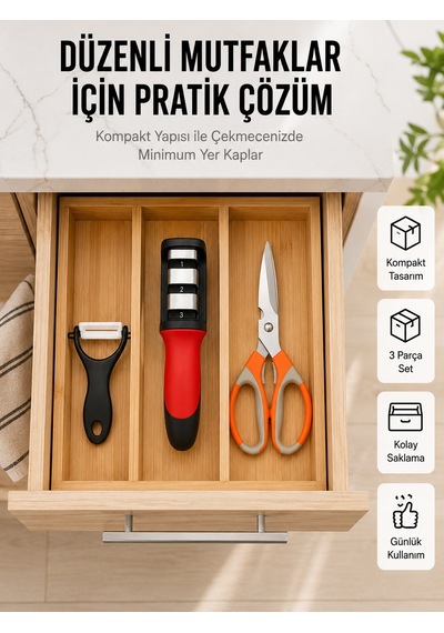 Çok Amaçlı Mutfak Makas Seti Paslanmaz Çelik Ve Ergonomik Tasarım Yeni Nesil Yeşil