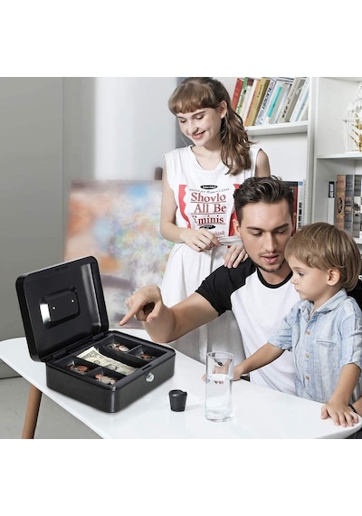 Büyük Boy Anahtarlı Çelik Kasa Büyük Boy Bozuk Para Kasası