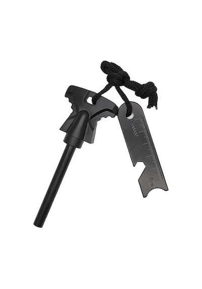 Survive Magnezyum Çubuğu  Ateş Başlatıcı  Çakmak Taşı Siyah