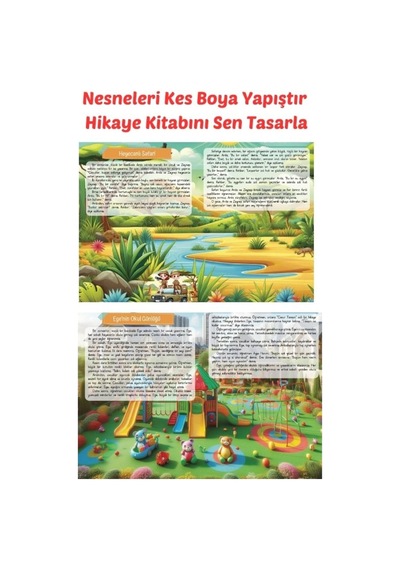 Kes Boya Yapıştır Hikayeyi Sen Renklendir - Tik - Kes Yapıştır Etkinlik Kitabı