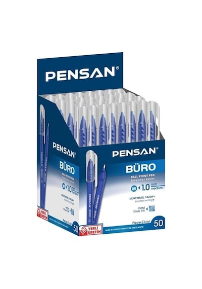 Tükenmez Kalem Mavi 1 Mm 50'li Paket Mavi