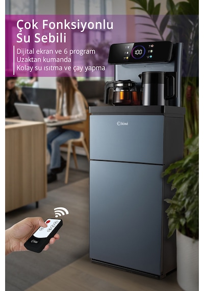 Kiwi KWP-8570 Gizli Damacanalı Dahili Otomatik Çaycılı Sıcak Soğuk Dijital Su Sebili