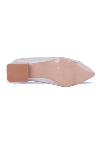 Ayakcenter Esrc-604 Fiyonklu 5cm Topuklu Kadın Ayakkabı Krem