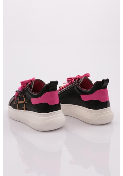 Dgn 1023 Kadin Sneaker Ayakkabi 1023-2007-R11446 Siyah - Fuşya