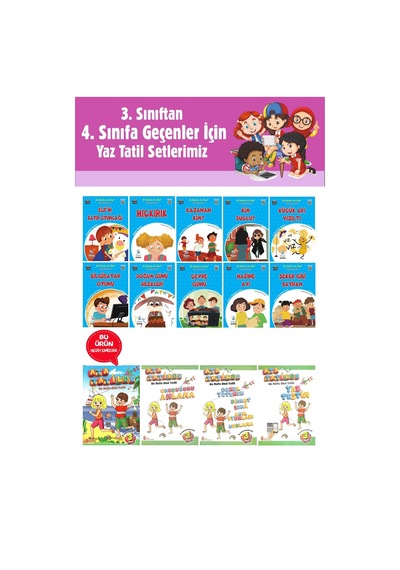 3.sınıftan 4.sınıfa Geçenler İçin Dünya Klasikleri Seti Yaz Tatil Kitabı Hediyeli