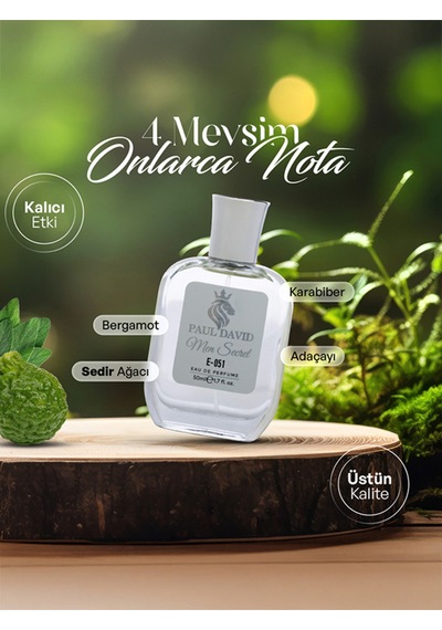 Hediyelik Set Özel Erkek Edp Parfüm Ve Siyah Deri Kartlık - E-051 Amber