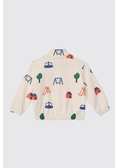 Panço Erkek Bebek Fermuarlı Bej Sweatshirt Krem 2621BB08001