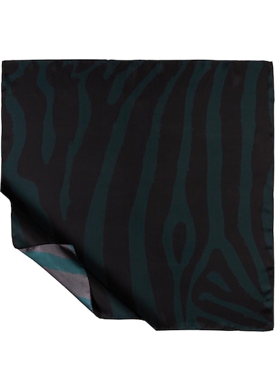 İpekevi Twill İpek Eşarp - Makro Zebra Desenli - Çam Yeşili Çam Yeşili