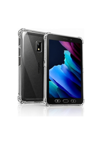 Samsung Galaxy Tab Active3 8 İnç Sm-t577 Şeffaf Antişok Tablet Kılıfı Darbe Emici Köşe Korumalı Esnek Kılıf Arka Kapak