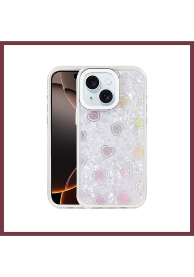 Storeşahin Apple Uyumlu iPhone 14 Lumi Desenli Kapak - Beyaz Shn0720