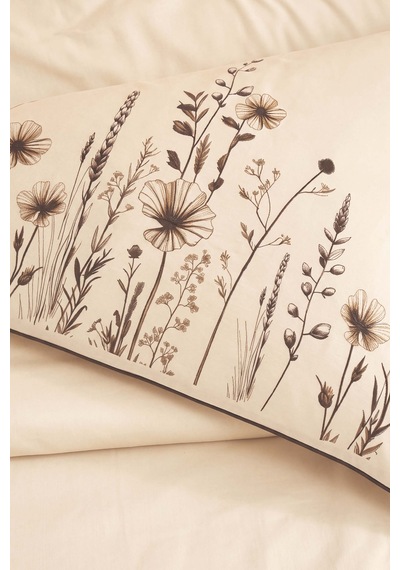 Mocha Garden Çift Kişilik %100 Pamuklu Nevresim Takımı - 4 Parça Çok Renkli