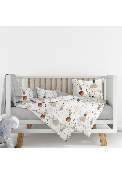 Flanel Pazen Kumaşından %100 Pamuklu Bebek Nevresim Takımı 100x150 Bej
