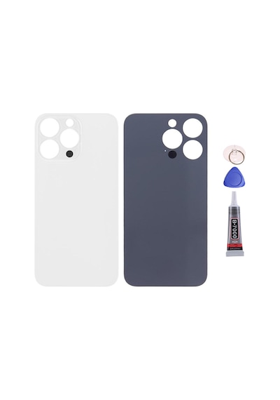 Apple Uyumlu iPhone 13 Pro Beyaz Arka Kapak Batarya Kapağı Pil Kapağı Yapışkan Ve Sökme Aparatıyla Beraber Full Set Beyaz