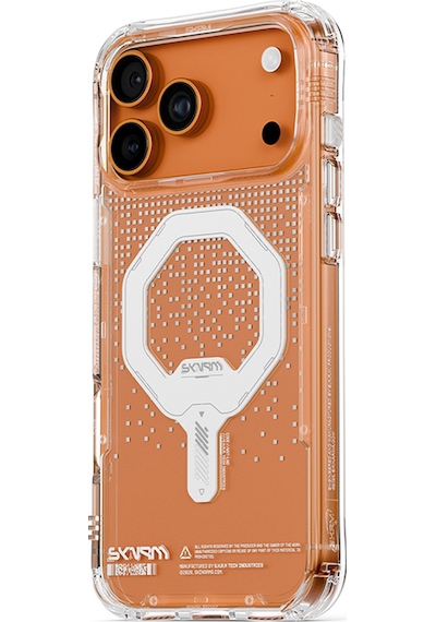 Apple Uyumlu iPhone 17 Pro Max Kılıf Skinarma M-safe Özellikli Iml Baskılı Holografik Myst Kapak Şeffaf Şeffaf