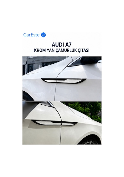Audi A7 Krom Yan Çamurluk Çıtası 4 Parça Paslanmaz Çelik Görünümlü Araç Aksesuarı