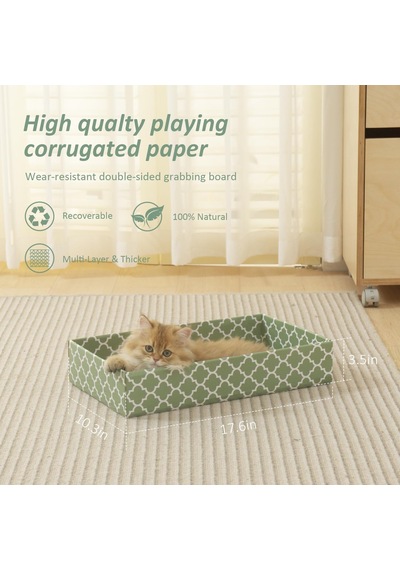 Kedi Tırmalama Tahtası,kedi Kazı Kazan Kutusu İle 3pc Kedi Kazı Tablası,kapalı Kediler İçin Tersinir Oluklu Kedi Scratcher Karton Ve Salon Yatağı, Catnip
