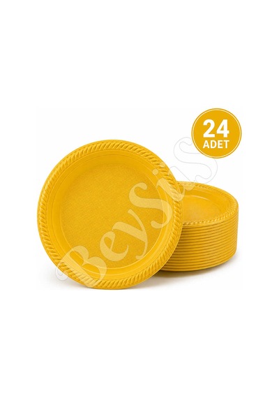 Parti Plastik Tabak 24lü Sarı