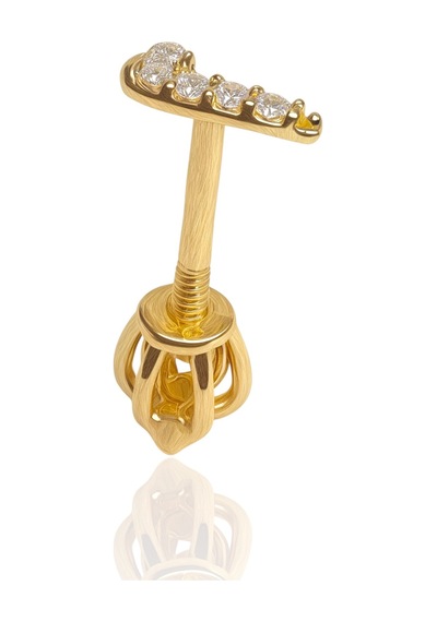 14 Ayar Altın Piercing Tragus Küpe T032