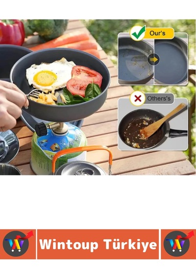 Kamp Premium Kamp Piknik Dağcılık Outdoor Yemek Pişirme İç İçe Geçebilir Kompakt Isı Yalıtımlı Kola Çok Renkli