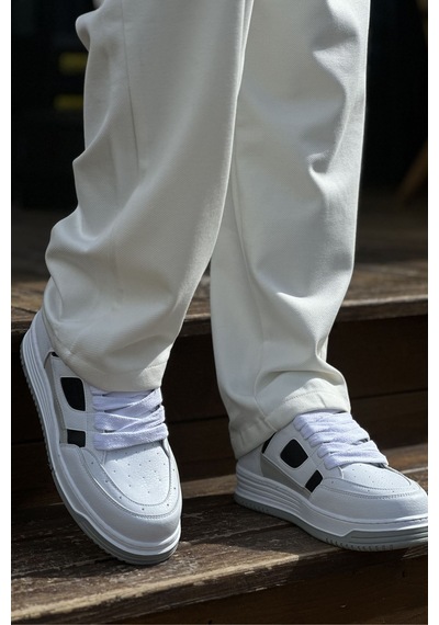 Sneaker Ayakkabı Günlük Erkek Spor Ayakkabı Tarz2410 Beyaz - Siyah