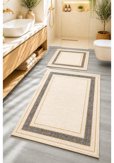Bestie 60x100 50x60 Kaydırmaz Tabanlı 2'li Banyo Paspas Seti Takımı 2li