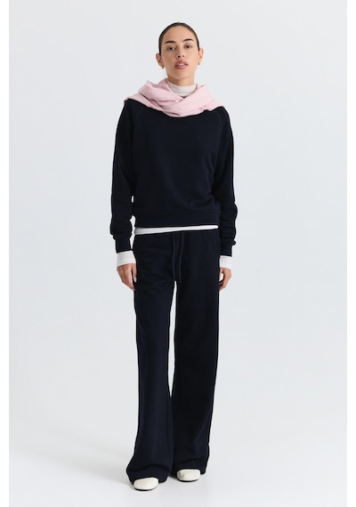 Antioch Bisiklet Yaka Sweatshirt Ve Geniş Paça Pantolon Takım Lacivert