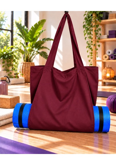 Mat Taşıma Çantası Yoga Fitness Silindir Antrenman Çantası - Çantalı Fermuarlı Mat Taşıma Çantası Bordo