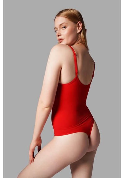 Fit Women Çıtçıtlı String Body Korse 9052 Kırmızı