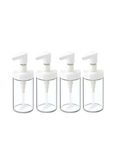 Buççin Online Mağaza Sıvı Sabunluk Banyo Tuvalet Aksesuarı 250ml 4 Adet Cam Beyaz Çok Renkli