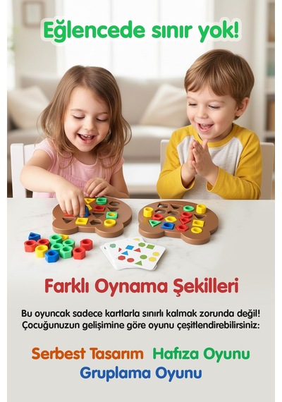 Eğitici Şekil Oyuncağı Ayı Geometrik Şekil Parça Yerleştirmeli Ze