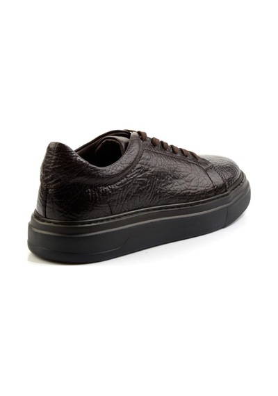 Bambi Kahve Hakiki Deri Erkek Sneaker E01905716203 Kahve
