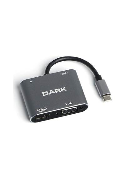 Hytech Hy-usbc83 4k 30hz Gri Metal 2xusb3.0, 1xusb