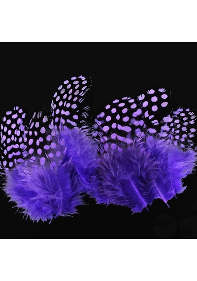 50 Adet Puantiyeli Mor Siyah Kuş Tüyü Mor Kuş Tüyü Decor Purple Bırd Feather Mor Şeffaf Balon Tüyü