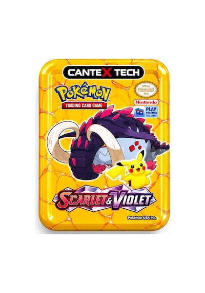 Cantex Tech Pokemon Scarlet & Violet Metal Kutu Karışık Gönderilir 1 Kutu 30-50 Kart Booster V-max - V-star - Standart Kart