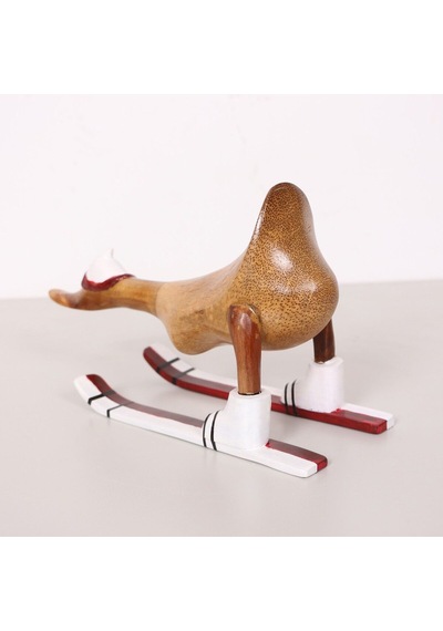 Kayakçı Ördek El Oyması Teak Gövde 30x20x12 Cm
