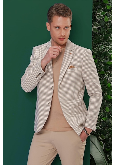 Efor C 638 Slim Fit Bej Spor Ceket Bej