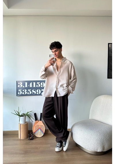 Chill Cozy Relax Fit Bej Gömlek-bej Bej