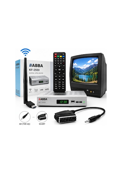Abba Kf-2500 Full Hd Mini Uydu Alıcısı Wifi Destekli Tüplü Tv Uyu